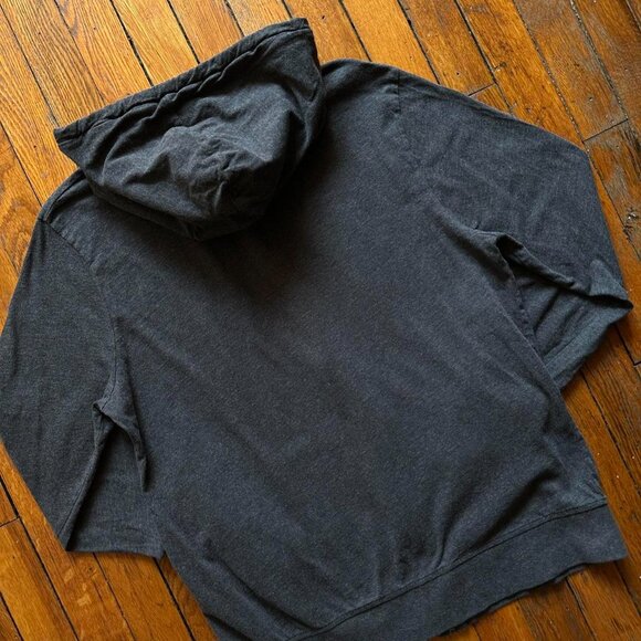 AllSaints Zip Up Hoodie Sweatshirt Women Medium Gray Embroidered Essential Prepp - Picture 4 of 5
